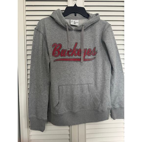 J. America Ohio State University Buckeyes Gray Shimmer Hoodie Sz: Small - Picture 1 of 3